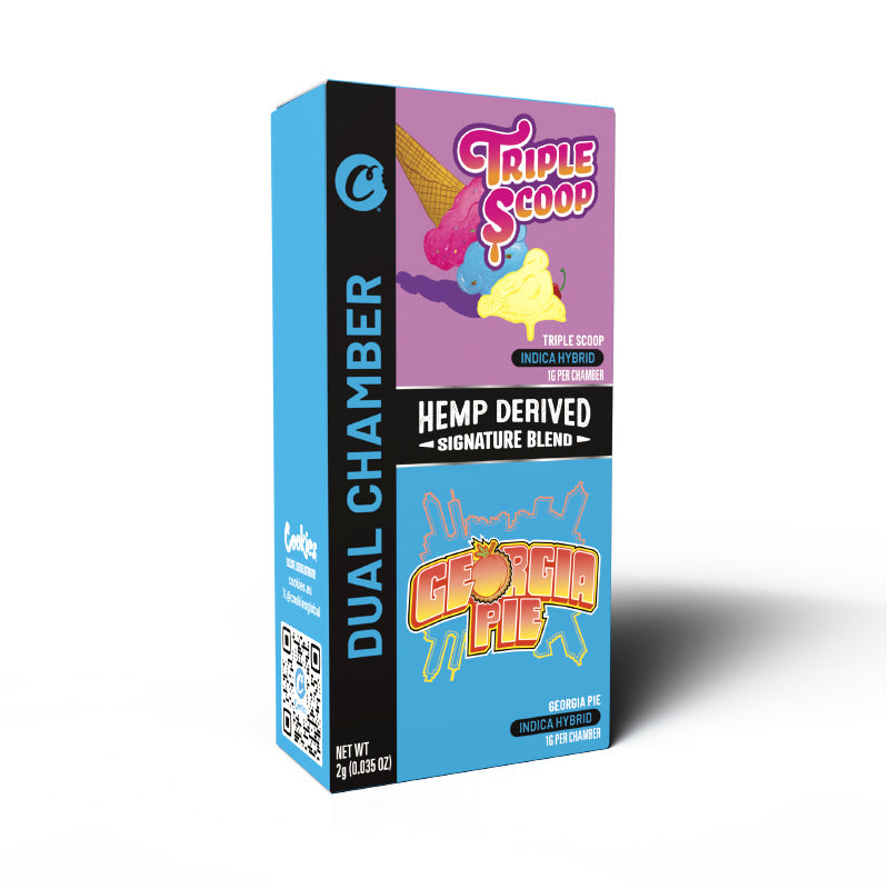 Cookies 2ml Dual Chamber Vape 99% Signature Blend - Triple Scoop & Georgia Pie