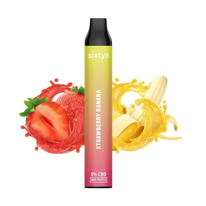 Puff pen CBD (5%) Strawberry Banana de Sixty8 Rumanía