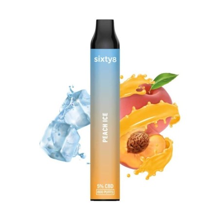 Bolígrafo CBD Puff (5%) Peach Ice de Sixty8 Rumanía