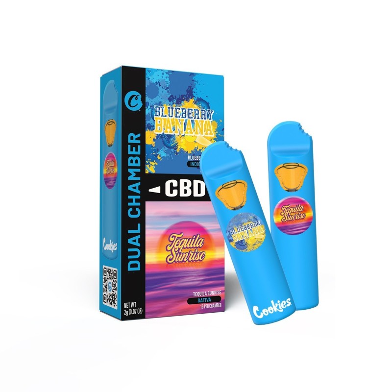 BLUEBERRY BANANA & TEQUILA SUNRISE VAPE CBD DE DOBLE CÁMARA COOKIES