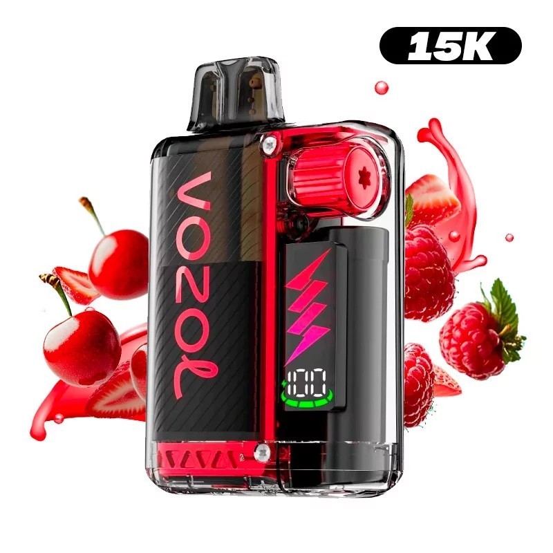 PUFF RECARGABLE 15K VOZOL FRESA FRAMBUESA CEREZA 12ML