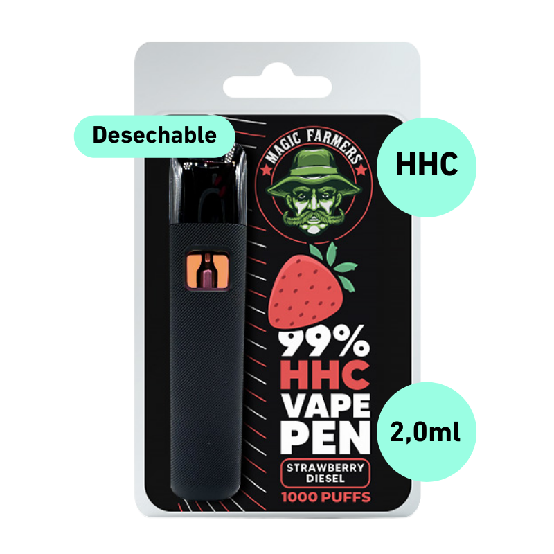 HHC Vape Strawberry Diesel 99% HHC Boligrafo Desechable (1000 caladas) 2,0ml